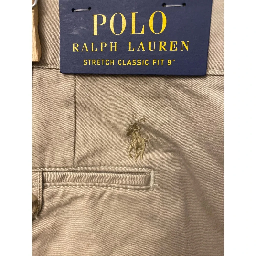 Polo Ralph Lauren Chino Shorts Tan Stretch Classic Fit Mens 38 NEW